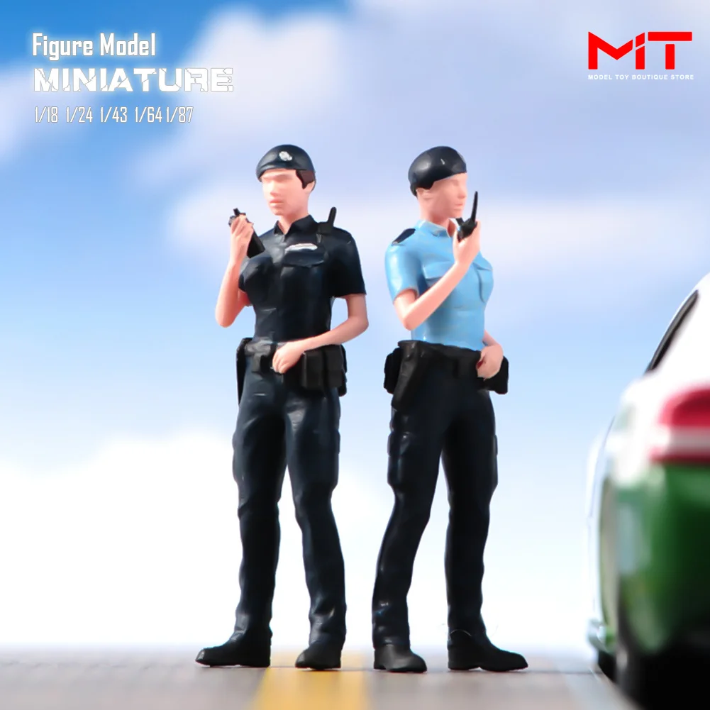 Miniature Figure 1/87 1/64 1/43 1/24 1/18 Hong Kong Female Police Officer Mini Doll Diorama Figurine Model Scene Prop Decor