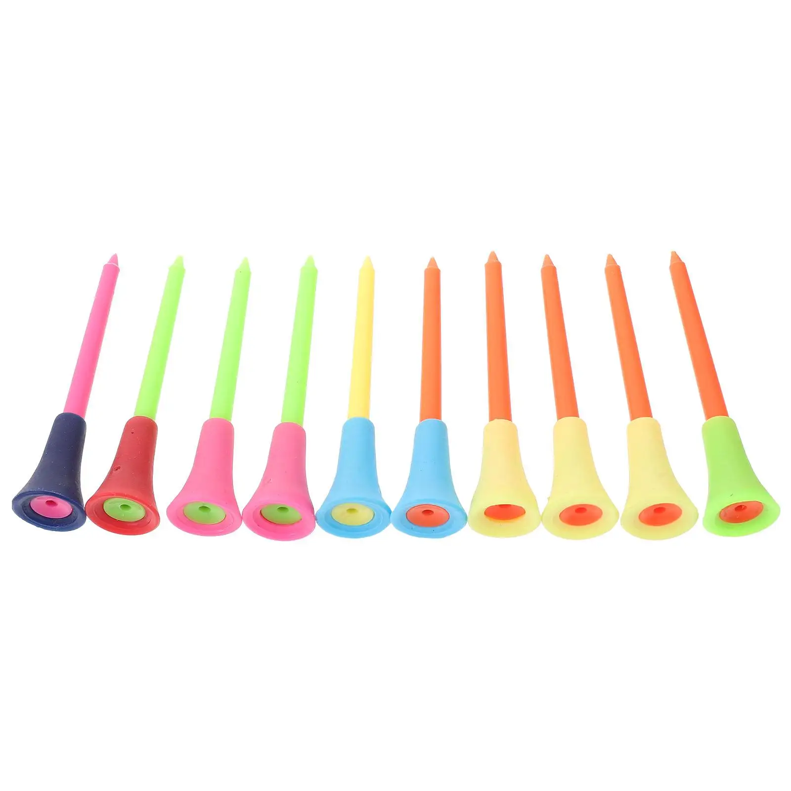 

10Pcs 83mm Ball Tees Plastic Colored Durable Lightweight Rack Golfs Supplies Sports Gifts Golfs Accessories Supplies