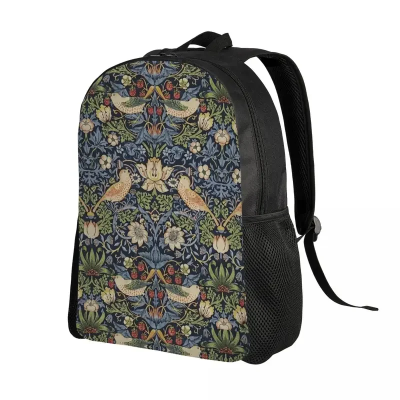 William Morris Strawberry Thief Pattern Backpacks for Women Men Waterproof College School Vintage Textile Bag Print Bookbags