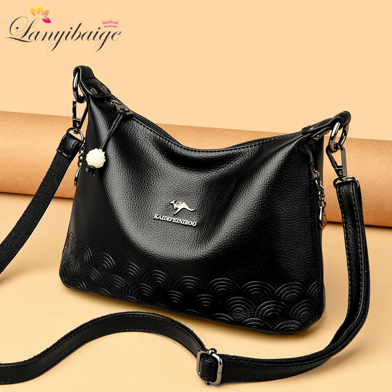 High Quality Soft Leather Shoulder Crossbody Bag for Women 2024 Luxury Handbag Women Bag Designer Casual Tote Handbag Sac A Main