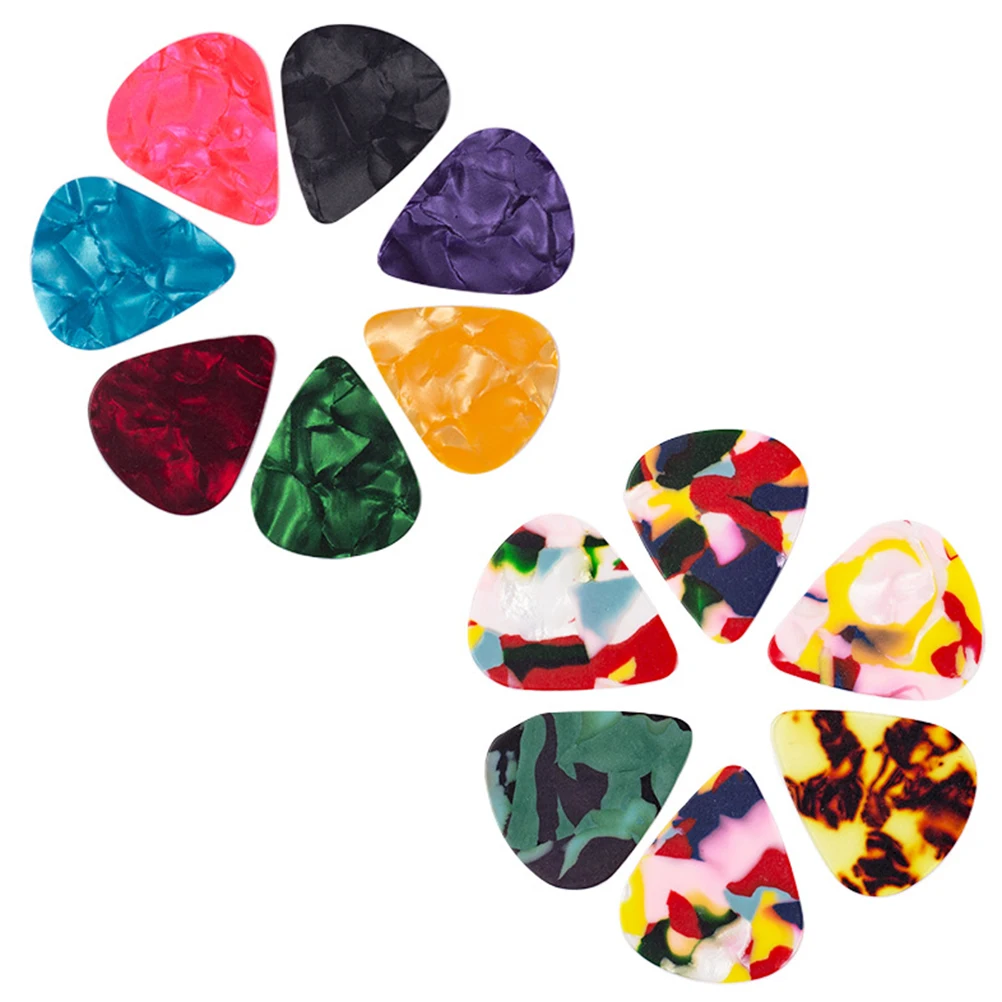 

200pcs Heart Celluloid Guitar Picks Ukulele Plectrum Accessories Random Color 0.46Mm 0.71Mm 0.96Mm