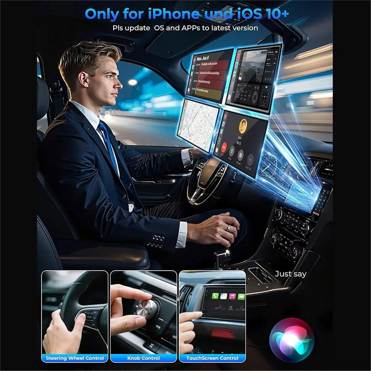 SWXF Wireless CarPlay for Android Auto Adapter,USB Wired to Wireless CarPlay Converter, Plug & Play, Auto Connect for Cars