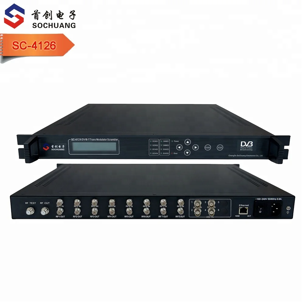 SC-4126 SoChuang Digital TV Broadcast Equipment DVB-S to DVB-T Modulator