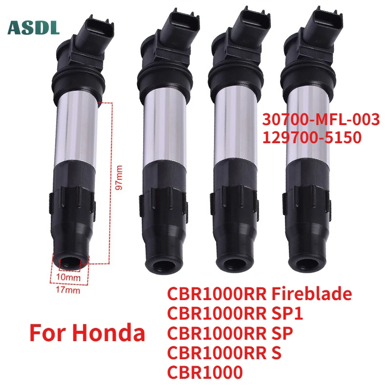 

30700-MFL-003 For Honda CBR1000RR Fireblade CBR 1000 RR SP S SP1 CBR1000 Motorcycle Ignition Coil Spark Plug Caps Replace