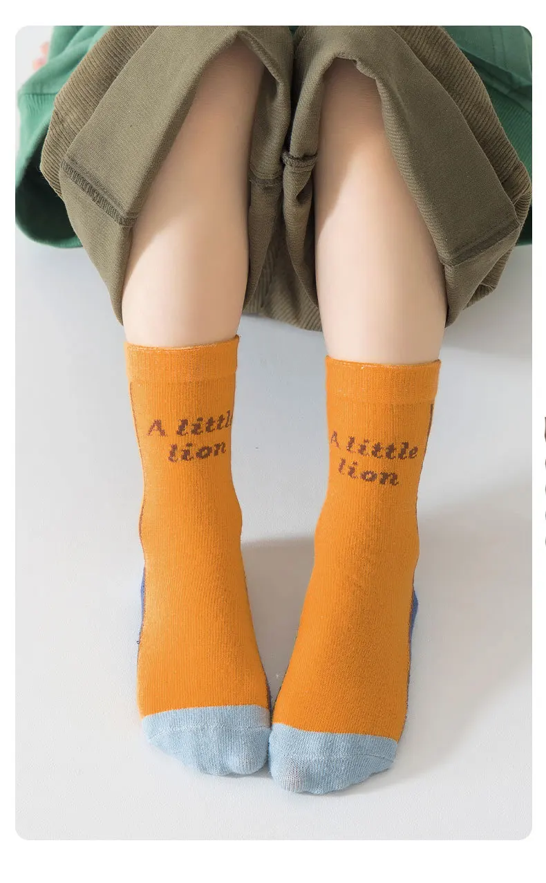 5 Paar Herbst Jungen Socken Tiere Löwen socken Kinder mittlere Socken Baby Baumwoll socken – Detail 8