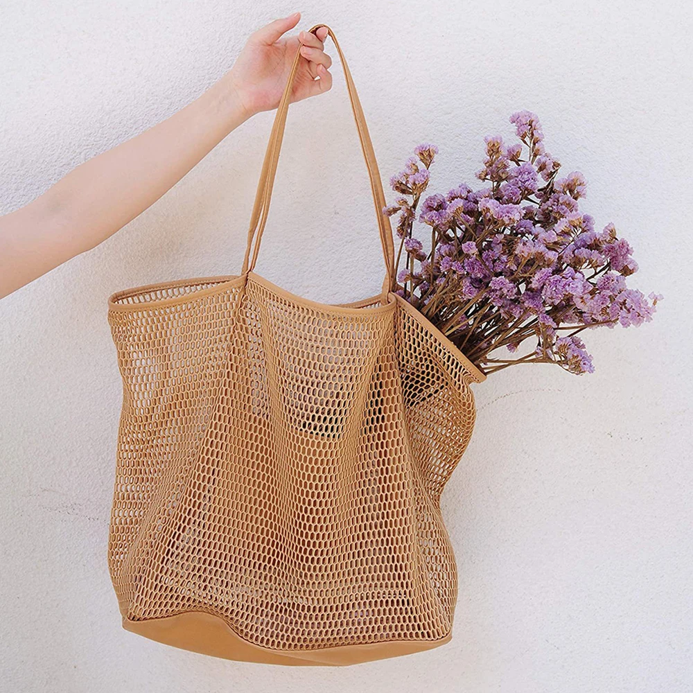 Mesh Beach Tote Bag para exterior, Design simples