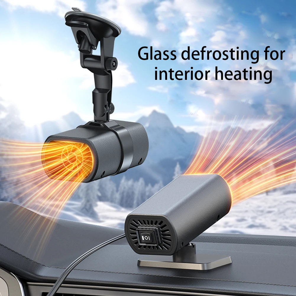 Car Interior Heater for winter Auto Windshield Frost Snow Mist Removal 180° Rotation Adjustment Fast Heating for SUV Vehicles RV