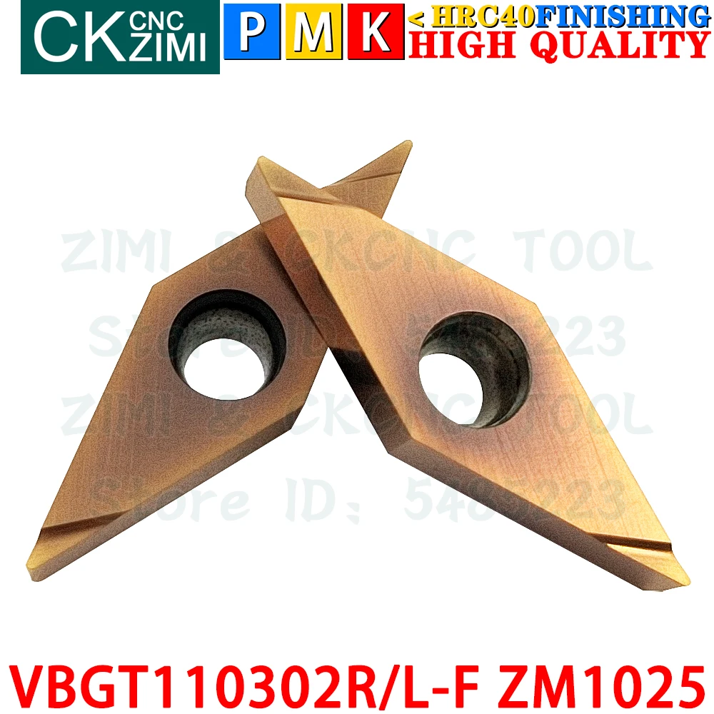 VBGT110302R-F VBGT110302L-F ZM1025 Carbide Inserts Finishing External Turning Inserts Tool VBGT CNC Grooving Metal Cutting Tools