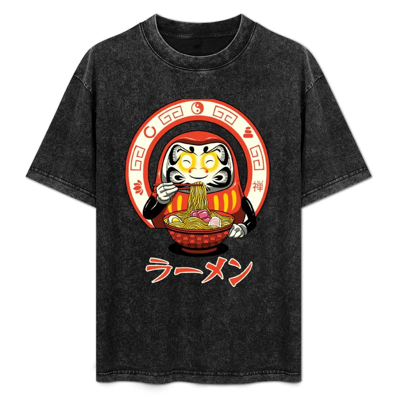 Camiseta Daruma Zen Ramen, camiseta informal transpirable de manga corta