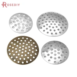 50PCS 14MM 18MM 25MM Imitation Rhodium Color Iron Weave Beads Hole Disk Diy Jewelry Findings Accessories Wholesale