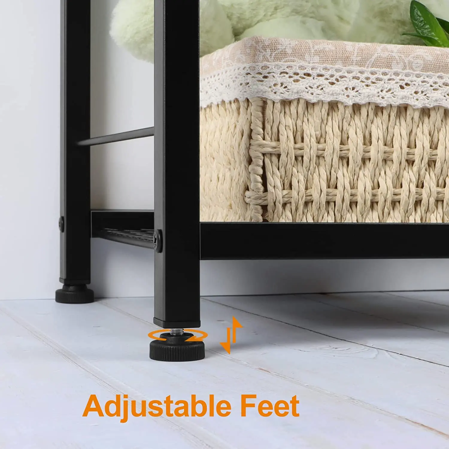 Table de chevet avec station de charge pour chambre à coucher, table d'extrémité avec ports USB et prises de courant, petite table d'appoint à 3 niveaux avec prise