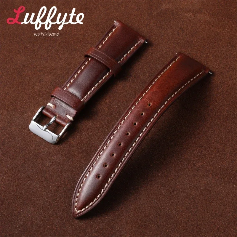 Ölwachs Verfärbung Echtes Leder Uhrenarmband 18mm 19mm 20mm 21mm 22mm Schnellverschluss Universal Ersatzarmband – Detail 13