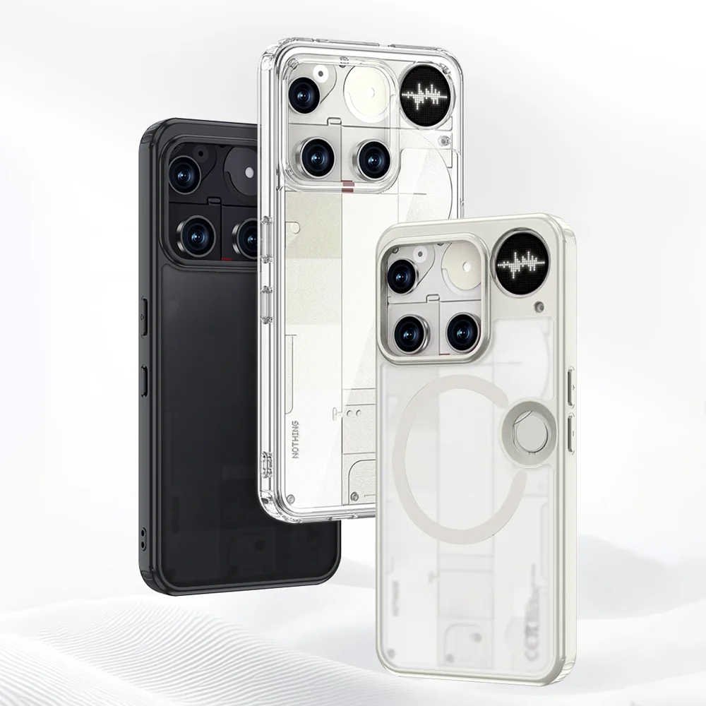 For Nothing Phone 3 ケース マット & クリア 磁気ワイヤレス充電アーマーケース For Nothing Phone3 軍用耐衝撃カバー