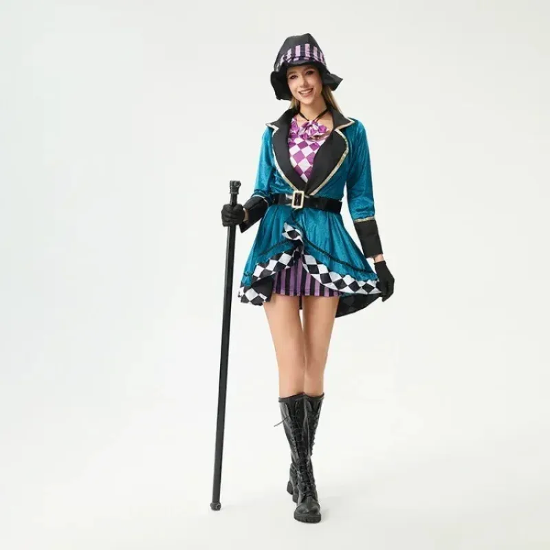 Halloween Aili Crazy Hat Silk Adult Magician Performance Wear Nightclub Wild Animal Trainer Stage Costume Delivery