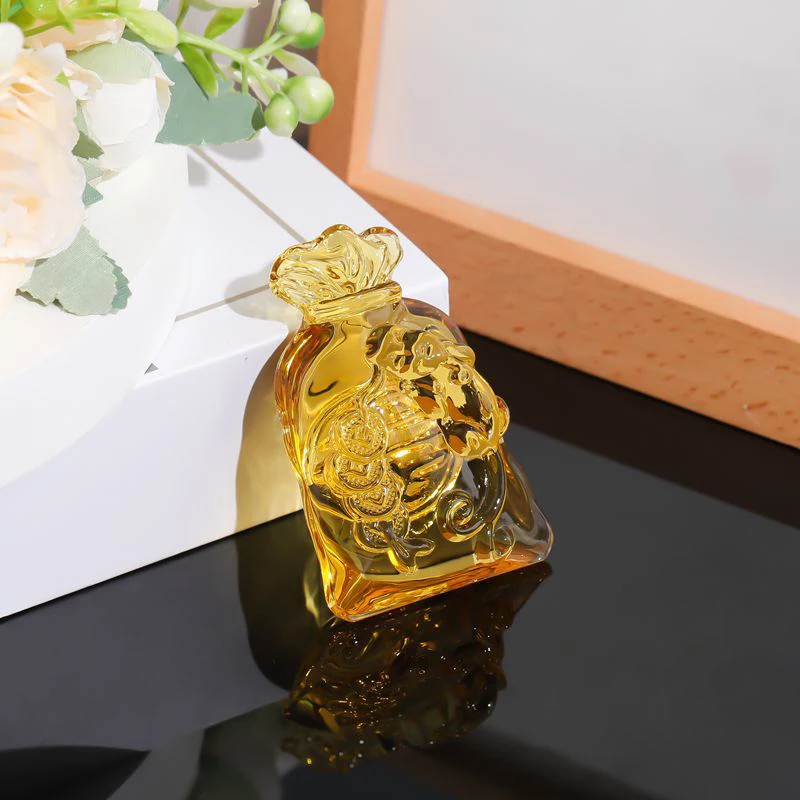 

6 Pcs Citrine Money Bag Ingot Coin Lucky Rich Feng Shui Ornament Office Home Table Decor Glass Crystal Crafts Housewarming Gift