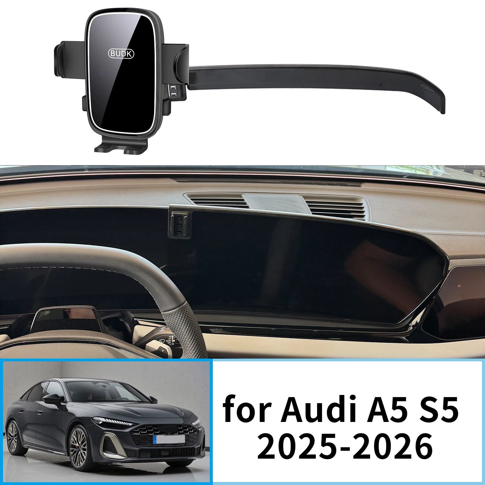 

for Audi A5 S5 Sedan 2025 2026 Car Mobile Phone Holder Sportback Electric GPS Bracket Navigation Stand Auto Accessories
