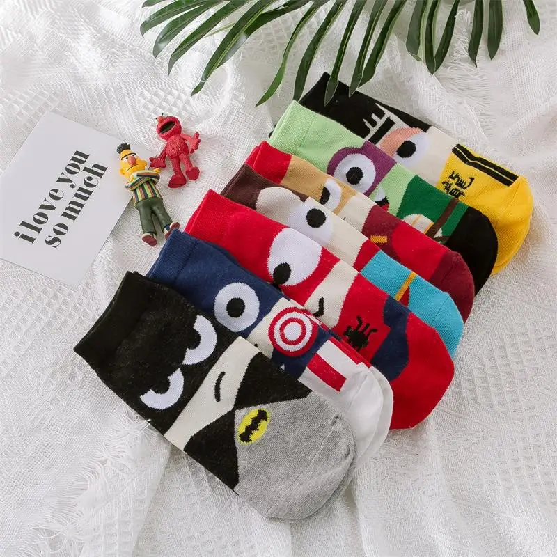 34-39 Women Harajuku Socks Hip Hop Ankle Socks Unisex Socks Ninja Cartoon Women Socks  Short Novelty Sokken