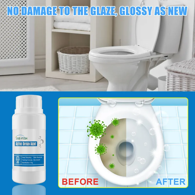 

Active Oxygen Cleaner Bathroom Descaling Household Toilet Cleaning Agent Powerful Stain Removal No Scrubbing Needed