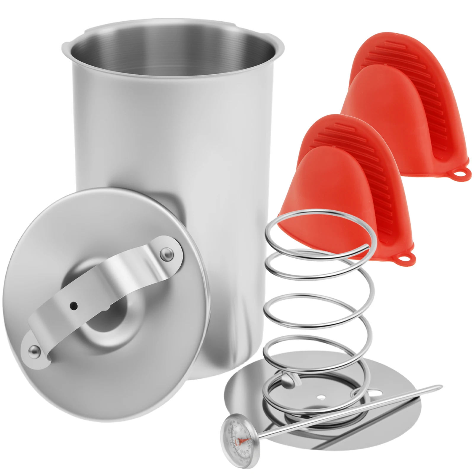 صانع لحم الخنزير من الفولاذ المقاوم للصدأ، قالب ضغط اللحوم ديلي مع ميزان حرارة لملحقات المطبخ لطهي لحم الخنزير والدواجن