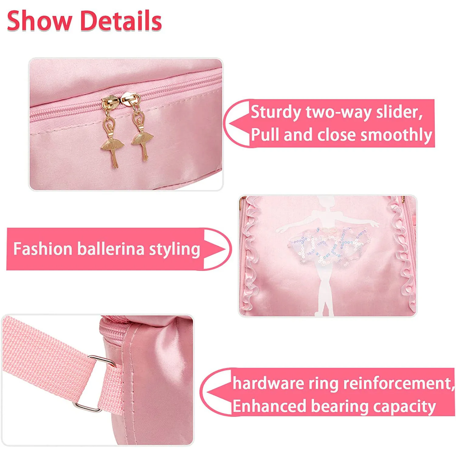 Personalisierte Stickerei Ballett Dance Rucksack mit Separaten Schuh Fach, Kleine Mädchen Ballerina Tasche für Dance Kleinkind Tasche