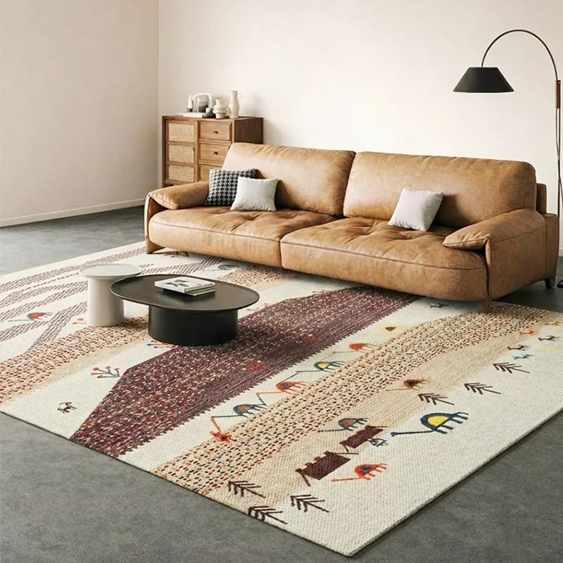 Handmade Wool Carpet for Living Room Vintage Chinese Style Art Thick Area Rug Sofa Floor Coffee Table Mat Luxury Bedroom Rug
