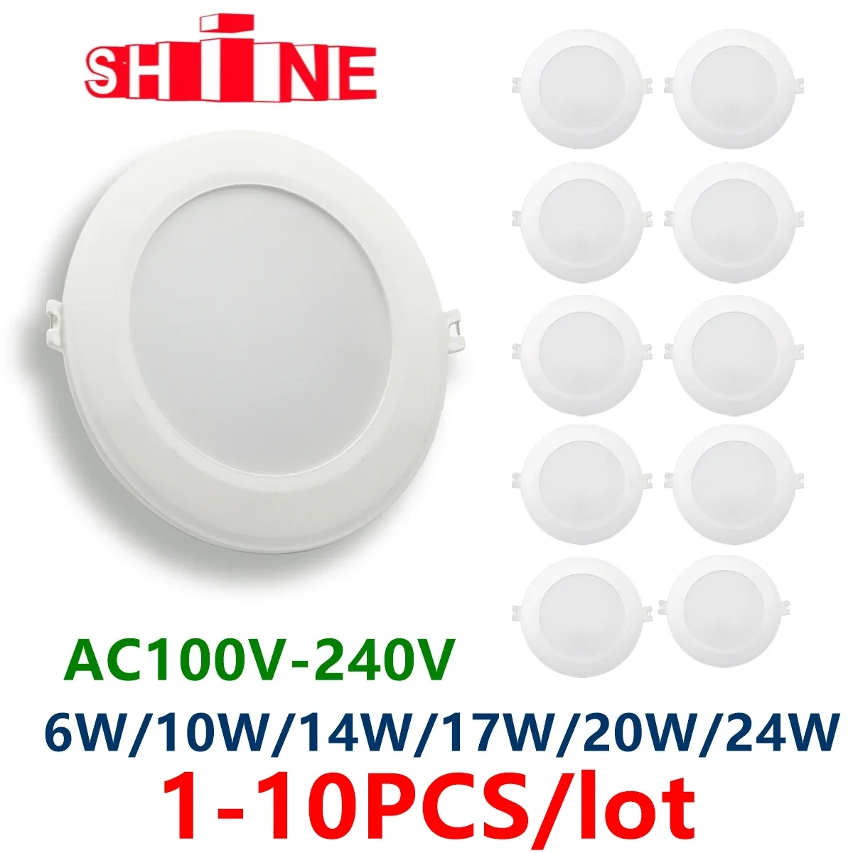 1-10pcs New promotion LED dark down light AC100V-240V 6W-24W super bright warm white light suitable for kitchen and study