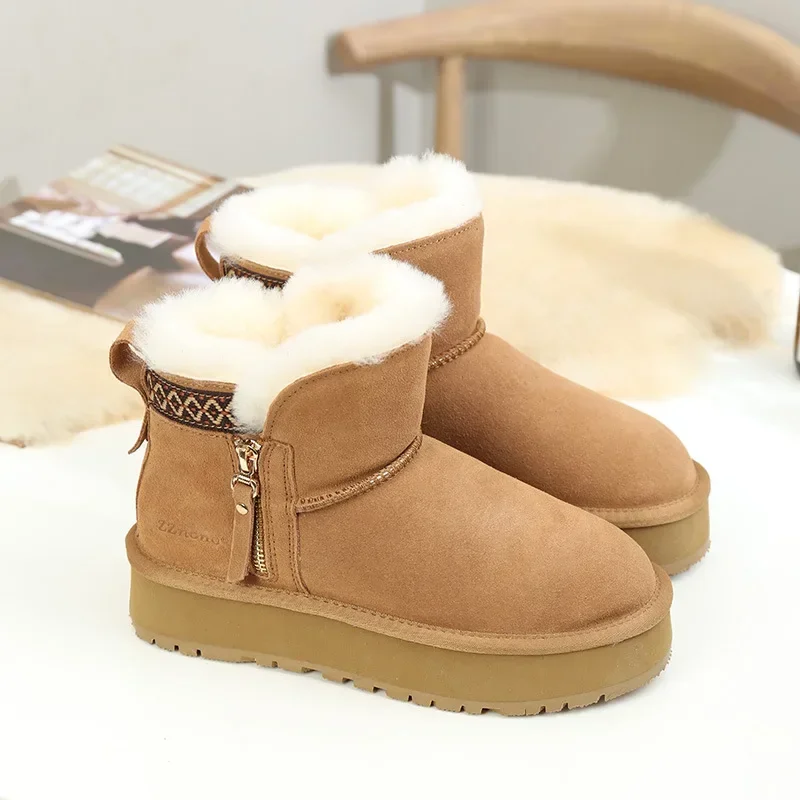 Winter Plus Warm Cotton Shoes Side Zipper Thick-soled Heightening Snow Boots Fashion Platform Boots botas de invierno para mujer