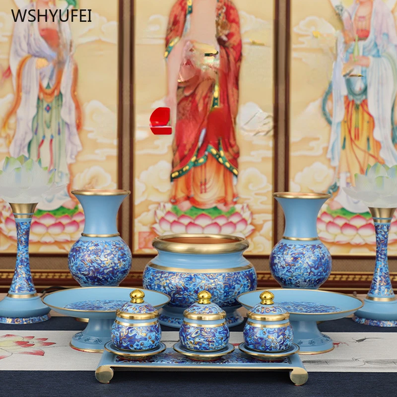 

Lotus water supply cup Offering a vase in front of the Buddha Fruit supply tray Incense burner Buddha set 1pcs home decor