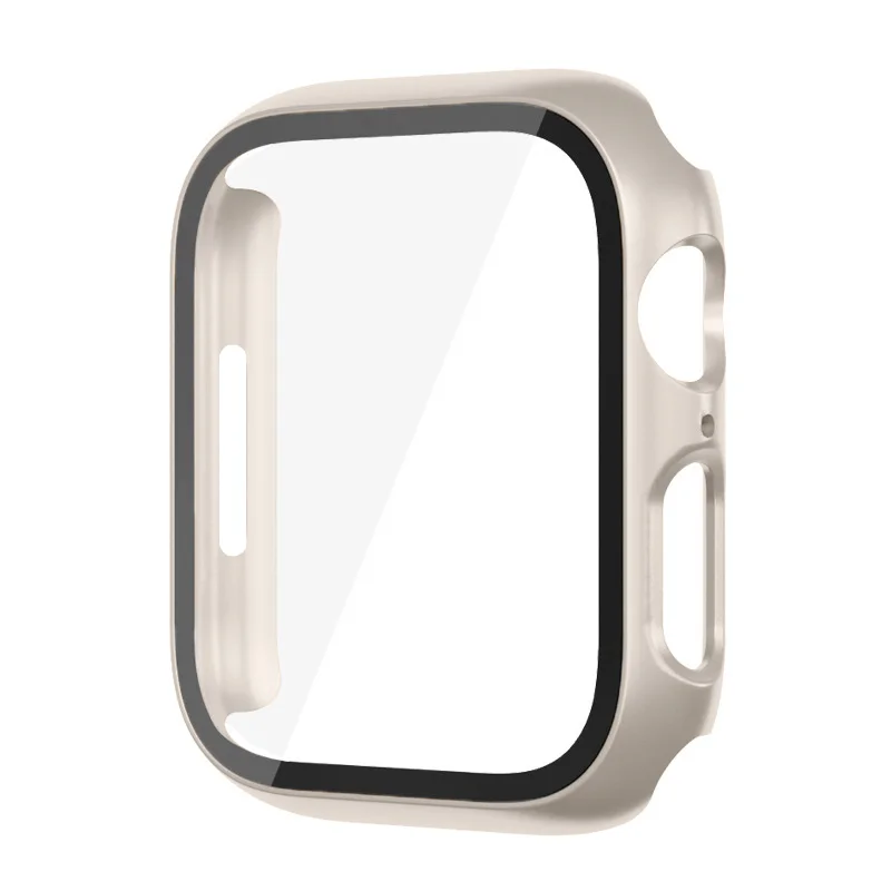 Vidro + capa para apple watch 8 7 45 44 41 40 38 42mm capa protetora de tela pc iwatch série 3/4/5/6/se/7/8 acessórios para smartwatch