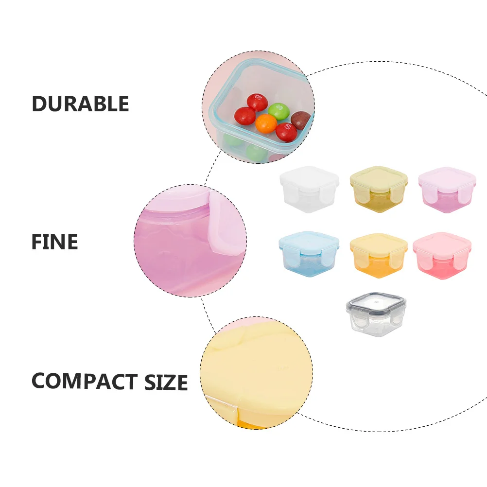 

7pcs Mini Sauce Containers Portable Food Storage Box Pp Material For Vegetable Fruit Snacks Preservation Multi-Function