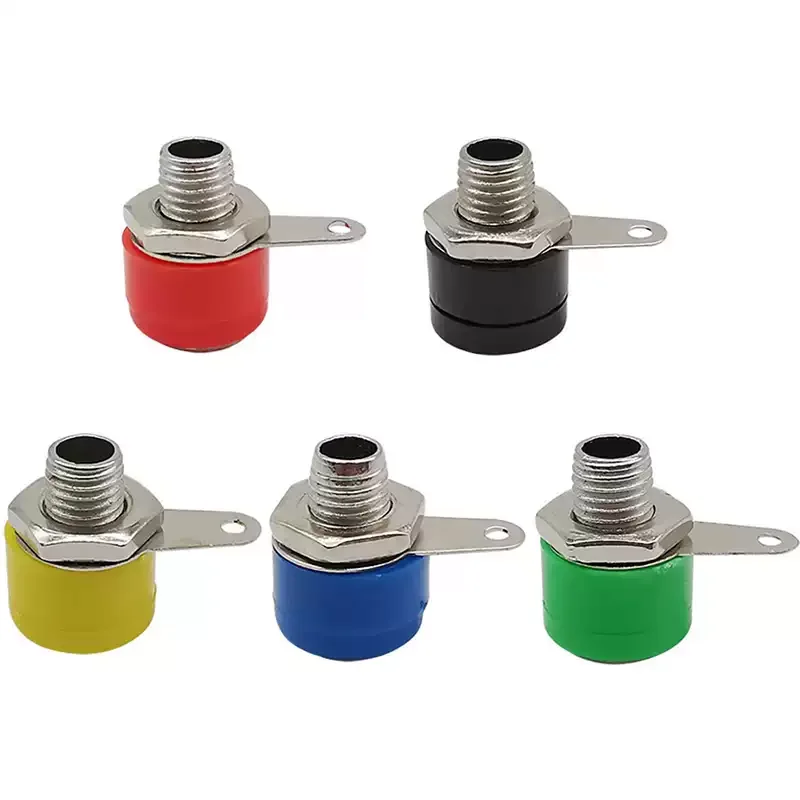 5Pcs 4mm Banana Female Connectors, Panel Mount Speaker Terminals, Solderless Binding Posts for DIY Audio & Power Supply