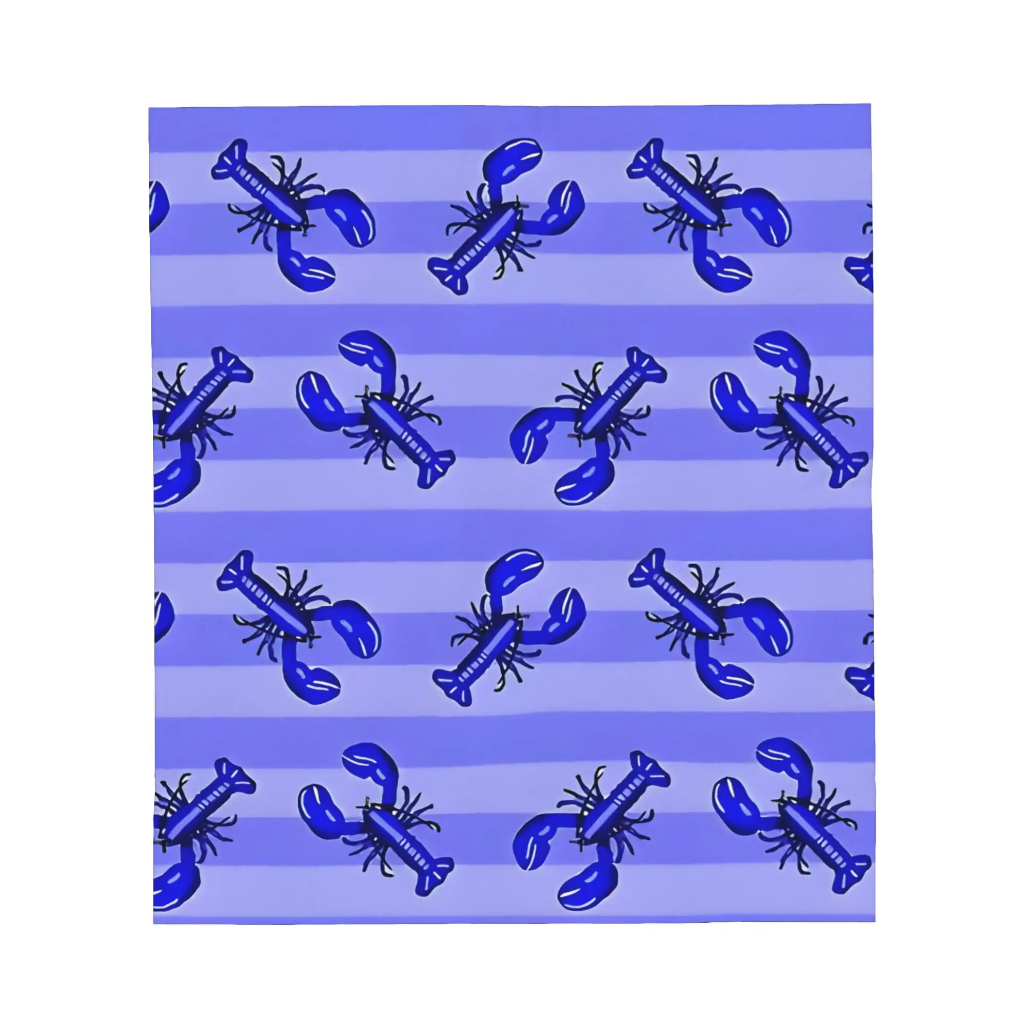 1PC Blue Lobsters blanket Throw Furry Winter Blankets for Adults Bedding Home Interior Fluffy Plaid Sofa Knee