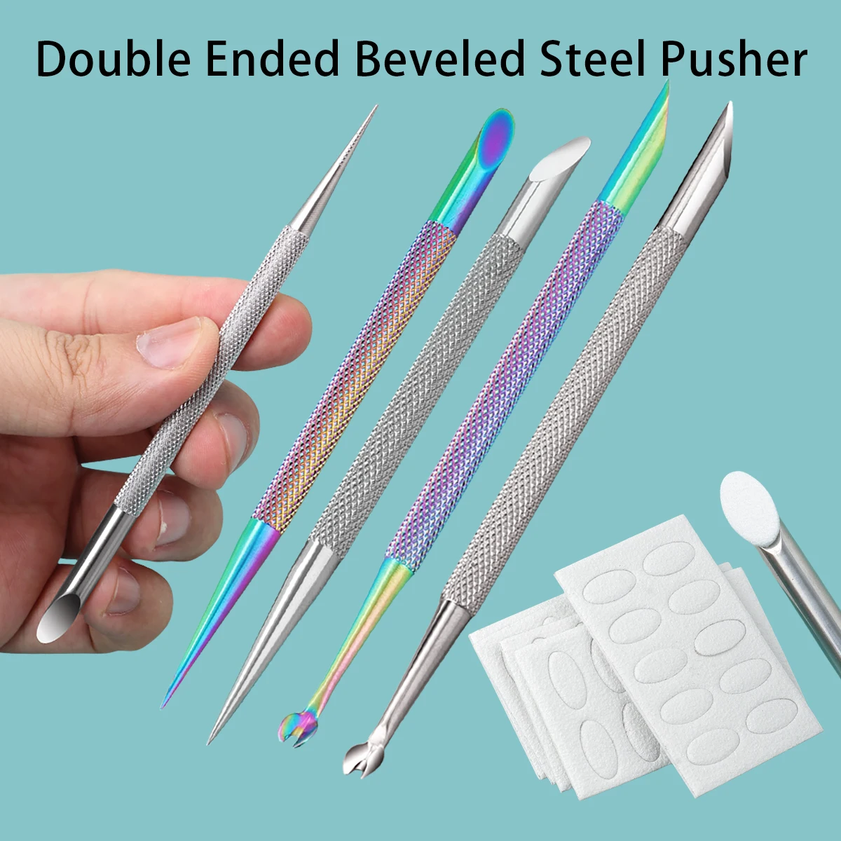 1 Pcs Double-ended Stainless Steel Cuticle Pusher Nail Manicures Remover Manicure Sticks Nail Art Tools