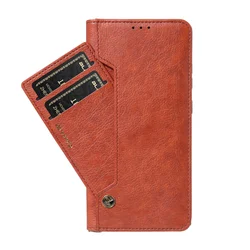 CMAI2 Luxury Card Pocket Business Leather Case for Galaxy S25 Ultra S8 S9 S10 S20 S21 S22 S24 Plus S23 FE Magnetic Flip Cover