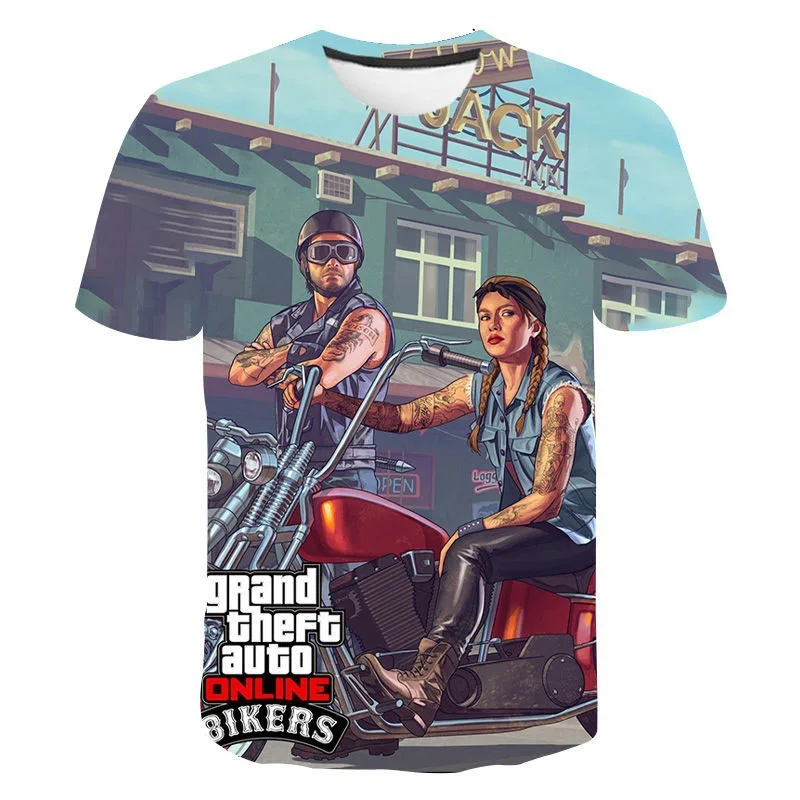 T-Shirts For Children Clothes Child Boys From 2 To 8 Years Tops Boy Grand Theft Auto Fashion Children's Clothing Gta T Shirts