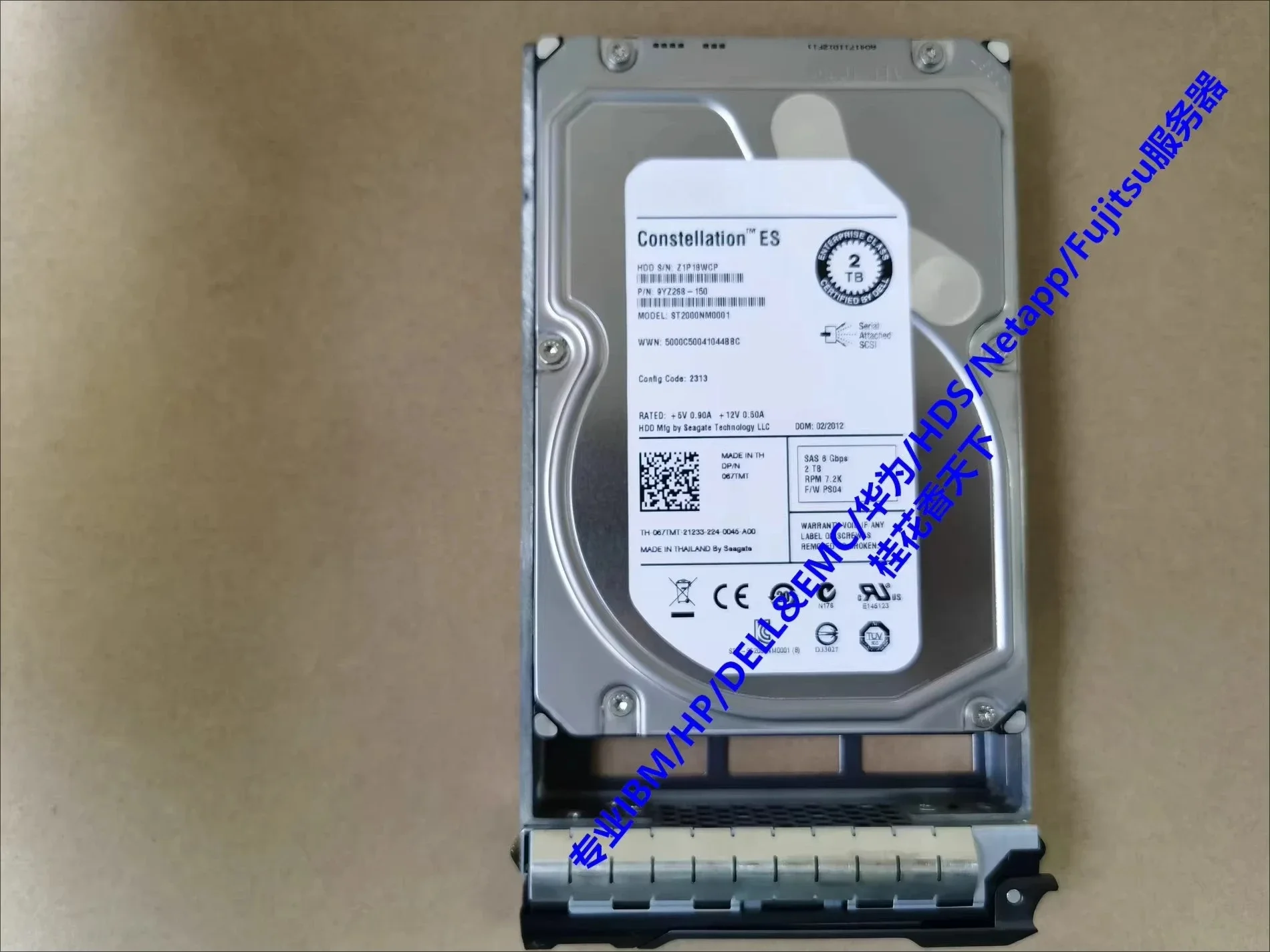 

Используется для жесткого диска Dell 067TMT 2T 7.2K SAS 6 ГБ 3,5 67TMT