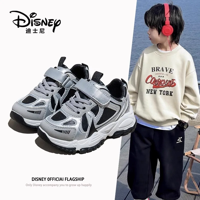 

Disney Kids' Leather Sneakers - Waterproof Sports Shoes for Boys, Casual & Running Versatile Design Children Casual Shoes