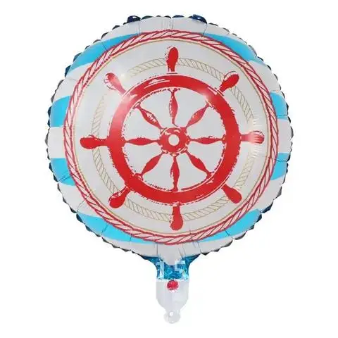 Pirate Ship Anchor Paddle Foil Helium Balloons 10pcs 18inch Halloween Birthday Theme Party Decorations Air Globos Kids Toys Ball