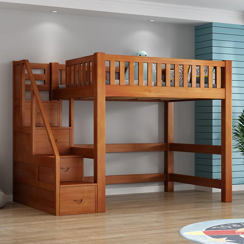 Go to bed and get off the table Multifunctional elevated wardrobe Small apartment saves space Children get on and off the bed