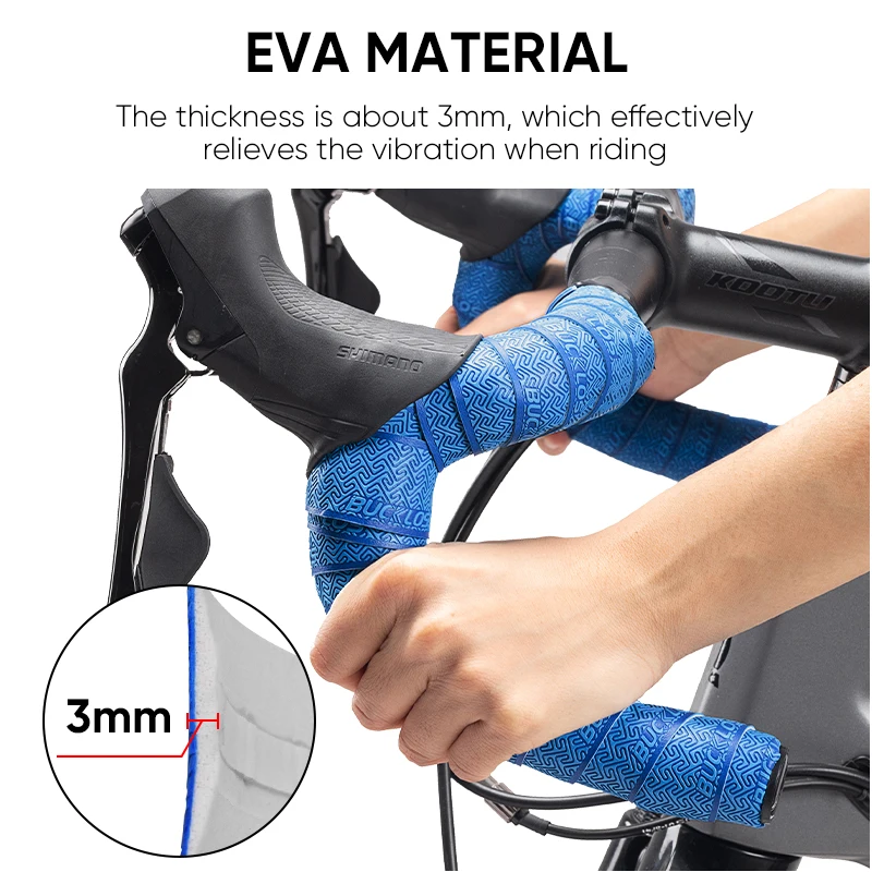 BUCKLOS Road Bicycle Handlebar Tape Non-slip PU EVA Bike Handlebar Strap Racing Bike Drop Bar Tape Road Cycling Accessories