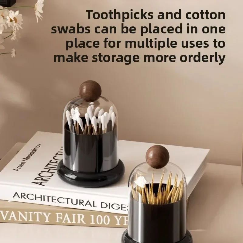 polka dot portable dental floss cotton swab storage box toothpick holder plastic for kitchen dining room home decor organization