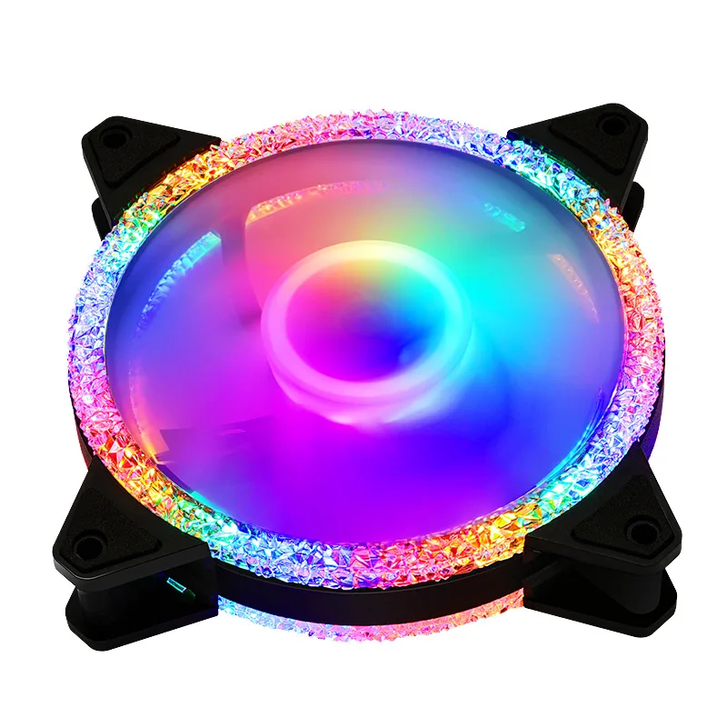 

Computer case fan 12CM Star Diamond Silent Remote Control Automatic Color Changing Colorful RGB Fan Cute Girly Heart