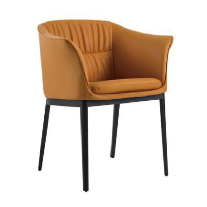 leisure chair, hotel room book chair, reception negotiation chair, leather soft bag armchair, backrest dining chair