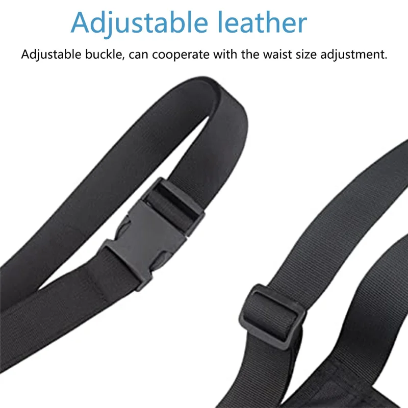 【Popular】Waist Bag Tool Bag Work Apron Bag Waist Contains Belt Waist Bag Thin Waterproof Multifunctional Pocket (Black)