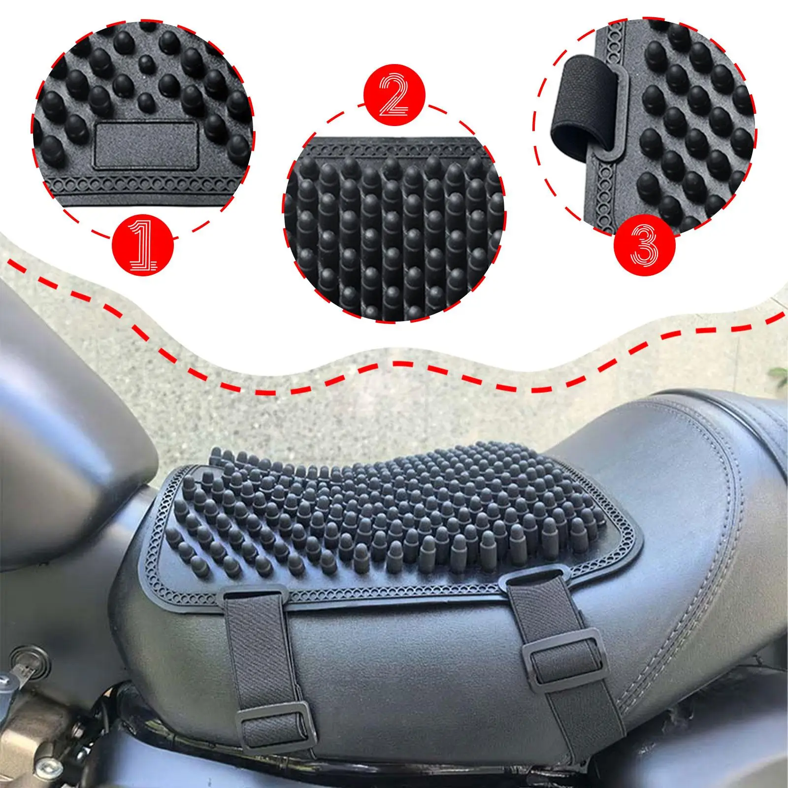 

Motorcycle Seat Cushion Heat Insulation Non Slip Universal Motorbike Accessories Comfort Motorcycle Seat Pad Protector Silicone