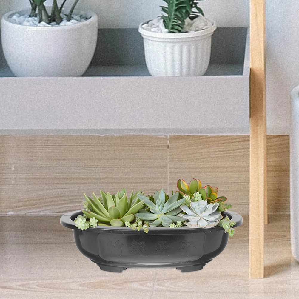 

2pcs Plastic Garden Bonsai Holder Pot Indoor Bonsai Container Nursery Tray Drainage Succulent Planter Garden Balcony Holder