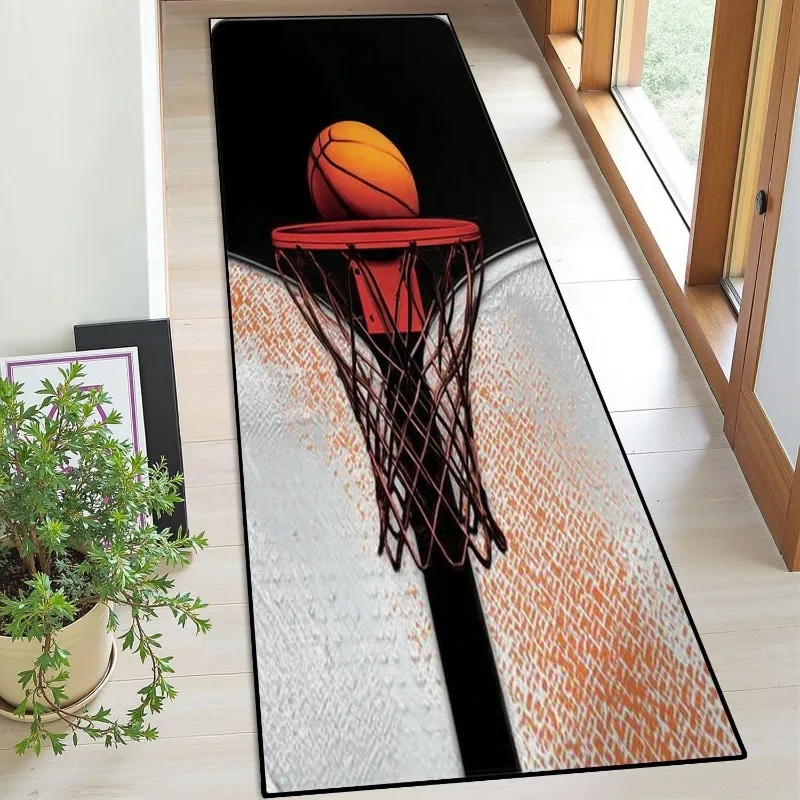 Vintage Ski Lift Runner Rug Mountain Pattern Soft Non-Slip Floor Mat Modern Illustration Style Home Decor Carpet for Living Room