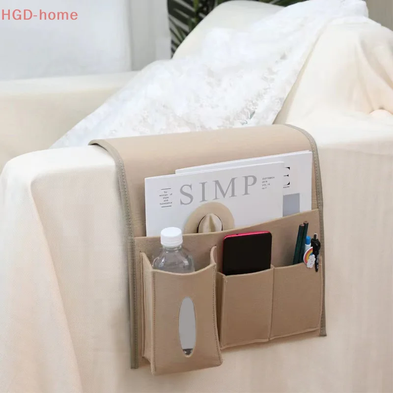 家庭用アームチェアキャディーフェルトソファリクライニングアームレストオーガナイザー雑誌タブレット携帯電話リモコン吊り収納袋
