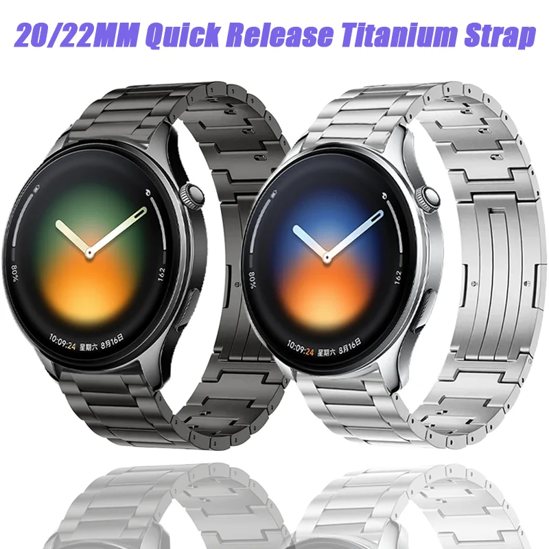 

Быстросъемный титановый ремешок 20/22 мм для Xiaomi Watch 5/OPPO Watch S/X/X2/4 Pro, легкий браслет для Realme Watch 5 S