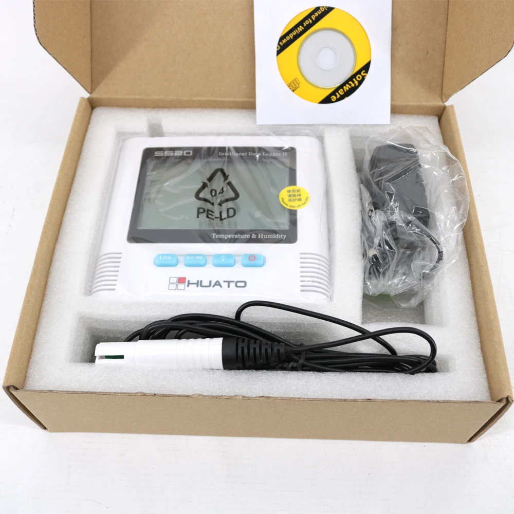 Huato S520-EX Humidity and Temperature Data Logger: Large Storage Capacity Temperature Range -40~+85℃